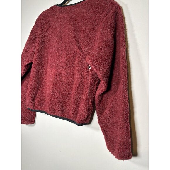 Vintage Palmetto's Fuzzy Fleece Fair Isle Sweater Burgundy Nordic Size Medium - Picture 5 of 8